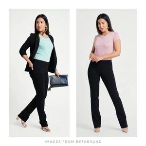 Betabrand ▪ Classic Black Straight Leg Comfortable Travel Dress Pant Yoga Pants